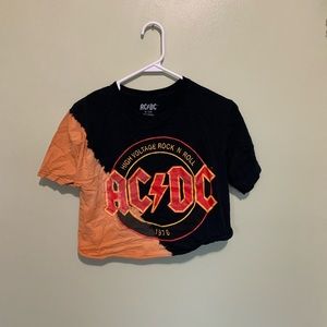 AC/DC half bleached tee